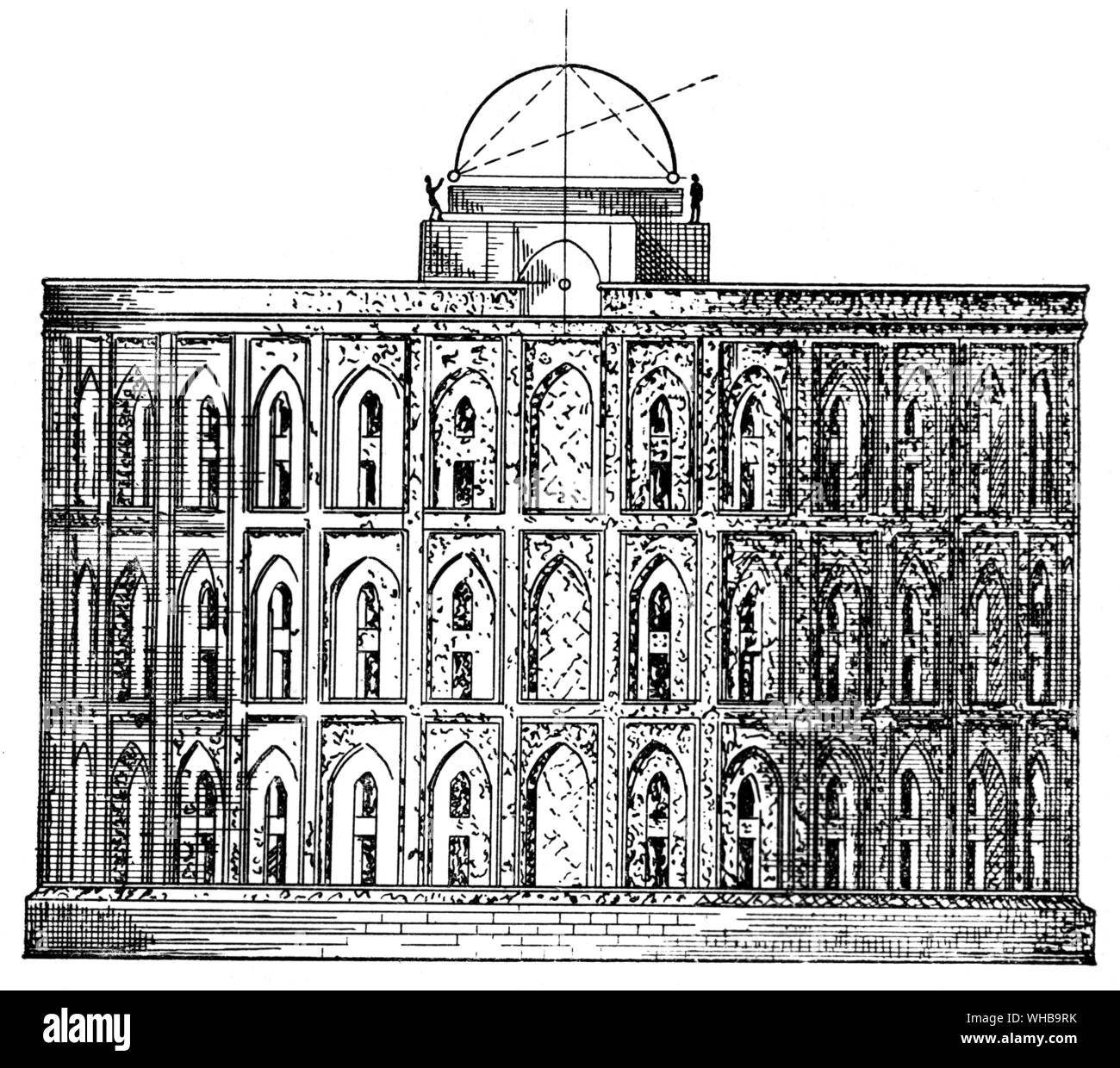 La ricostruzione di disegni di Ulugh Beg osservatorio dell Foto Stock