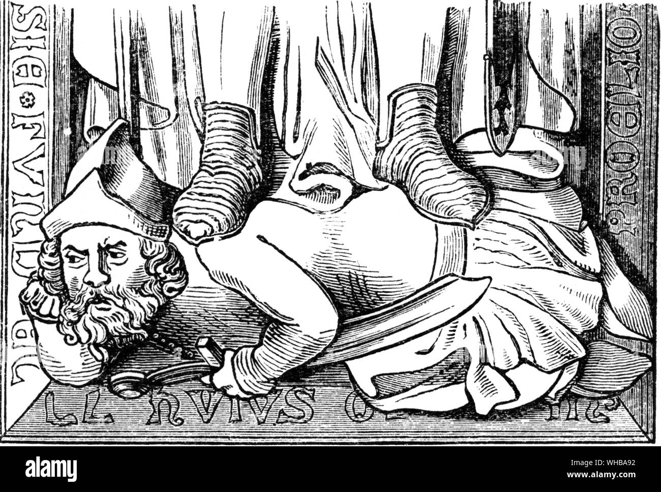 La figura di un tartaro sotto i piedi di Enrico II , Duca di Slesia , Cracovia , Polonia , dalla tomba a Breslavia di che il principe , uccisi in battaglia con il tartaro host presso Liegnitz . 9 Aprile 1241 Foto Stock