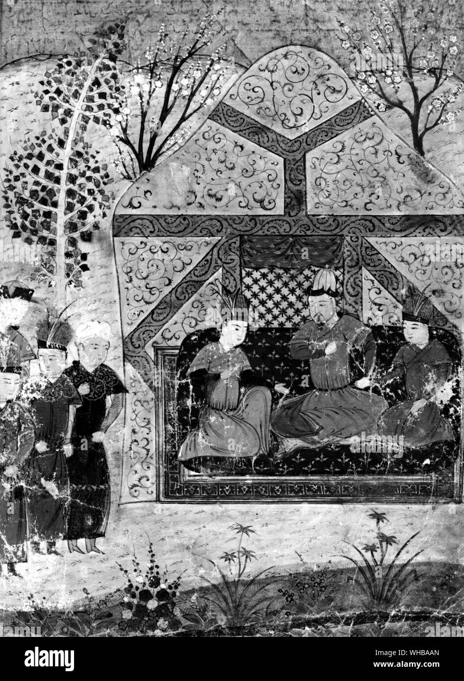 Ogedei Khan con i suoi figli e Guyuk Kadan Foto Stock