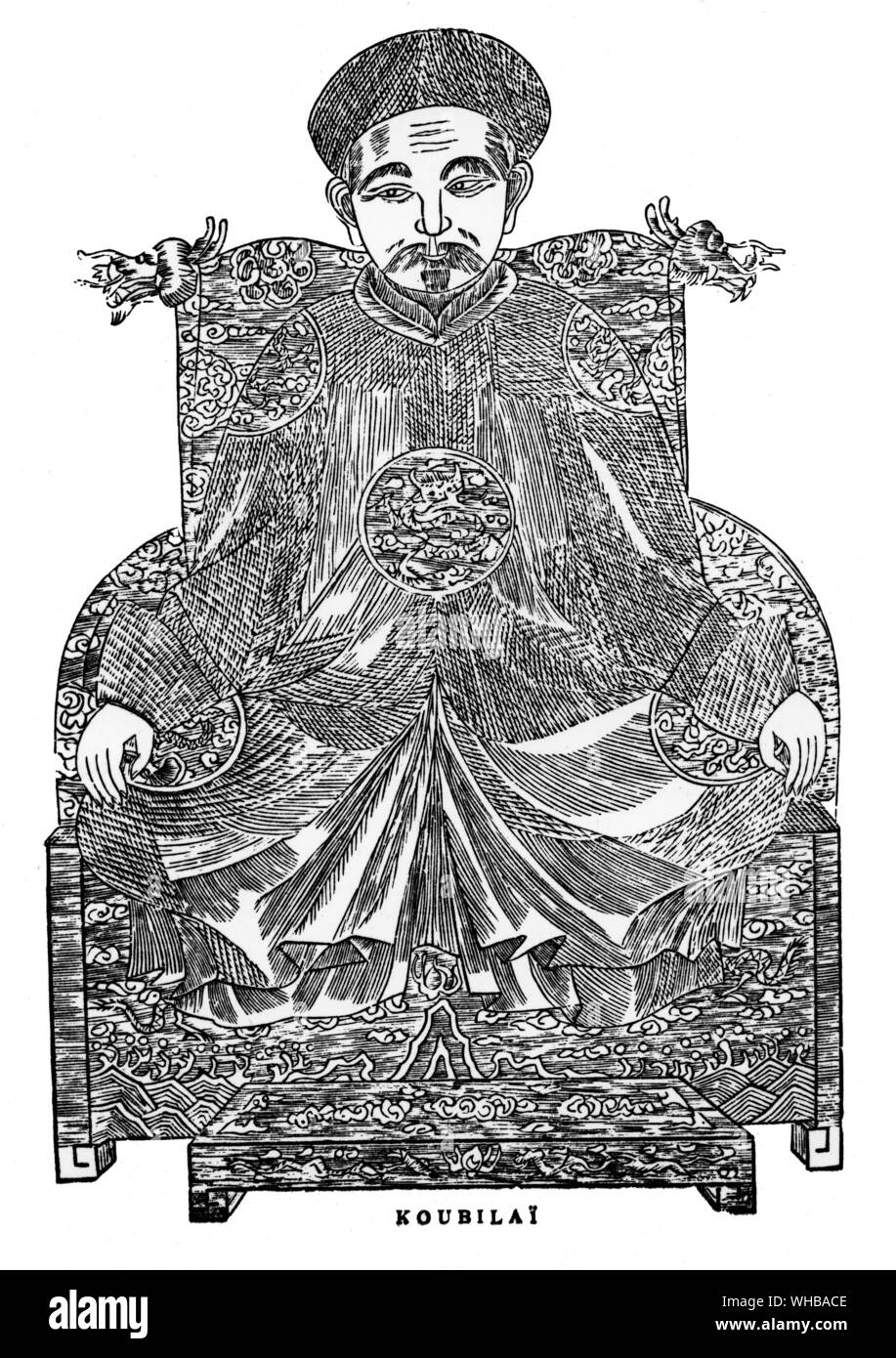 Kublai Khan - quinto e ultimo Khagan dell'Impero Mongolo Foto Stock