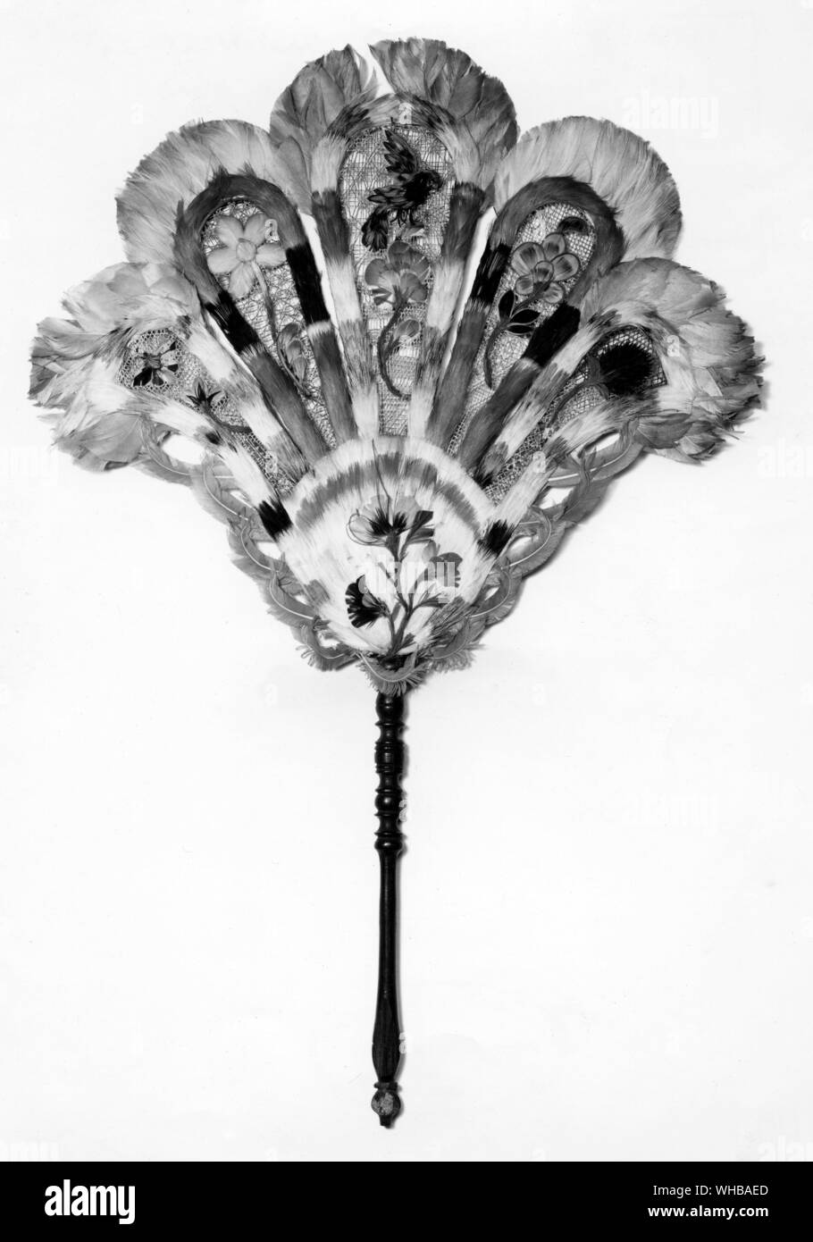 Feather ventilatore , tardo XVII secolo. La contessa di rosse e raccolta di Messel Foto Stock