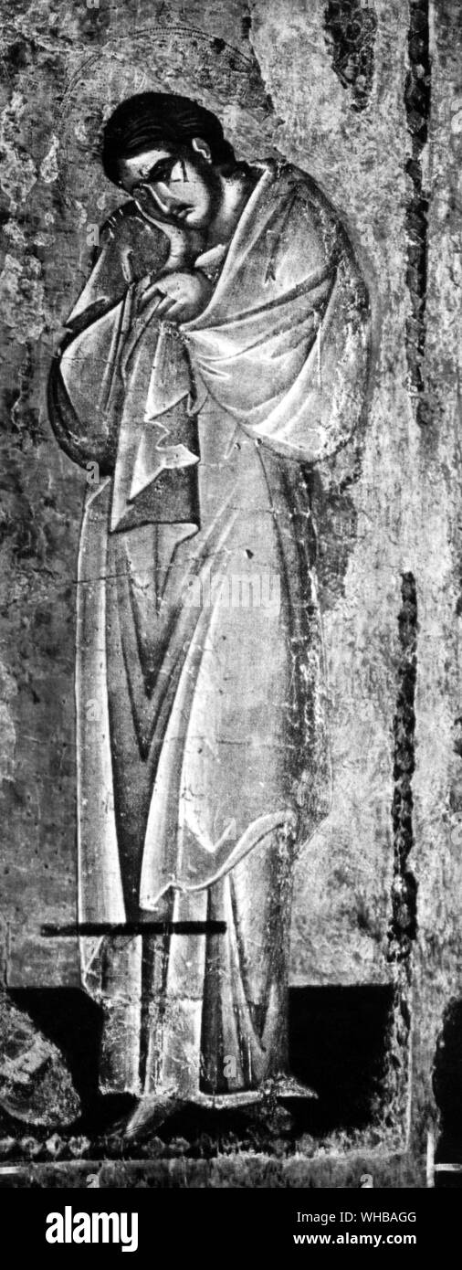 San Giovanni , dettaglio di una icona della Crocifissione seconda metà del XIII secolo. Il Museo , Skopolje Foto Stock