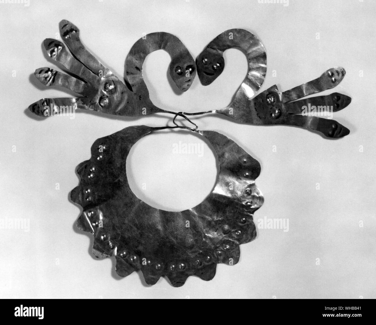 Maschera di bocca , Nazca , Perù , America del Sud . Lunghezza 5 1/4 pollici o 13,3 cm. Il British Museum , Londra Foto Stock