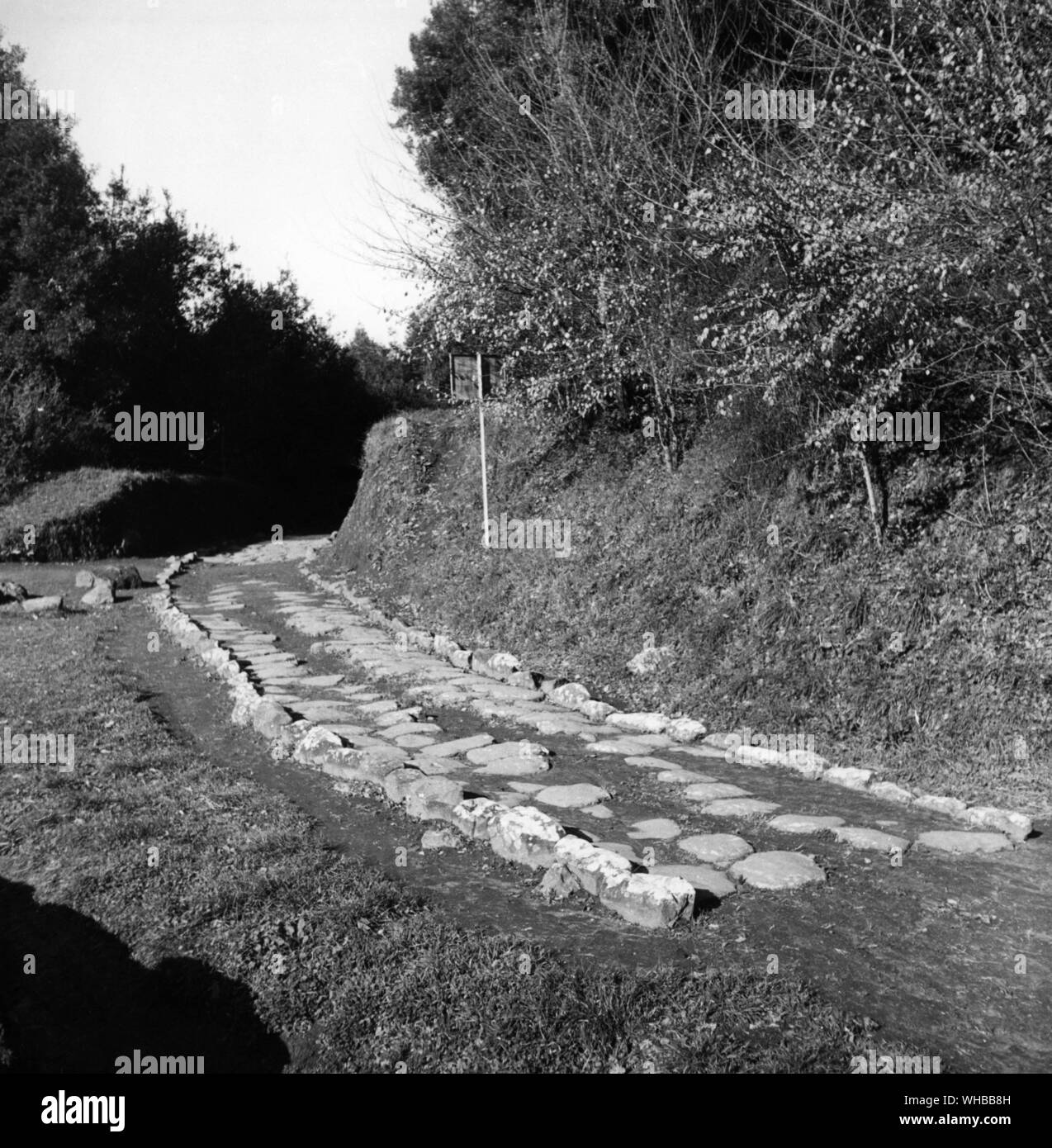 Strada etrusca nei pressi di Veio , Italia Foto Stock