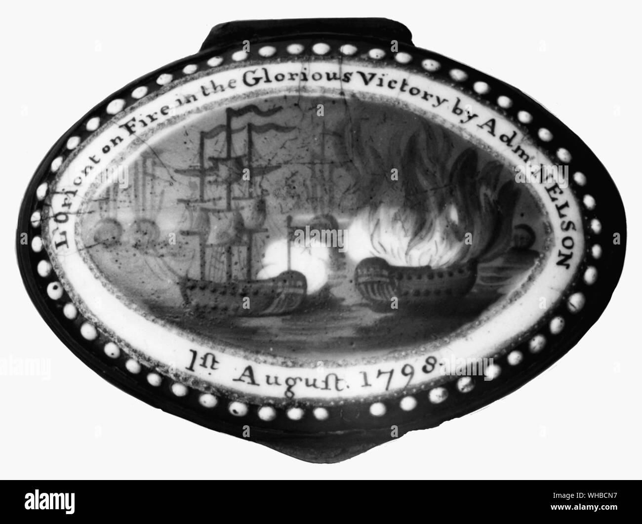 Scatola di tabacco da fiuto per commemorare la battaglia del Nilo, 1798. Foto Stock