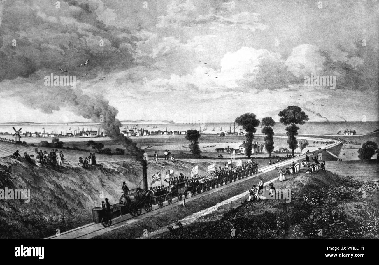 Apertura del primo passeggero Steam Railway - Canterbury - Whitstable 6 maggio 1830. Foto Stock