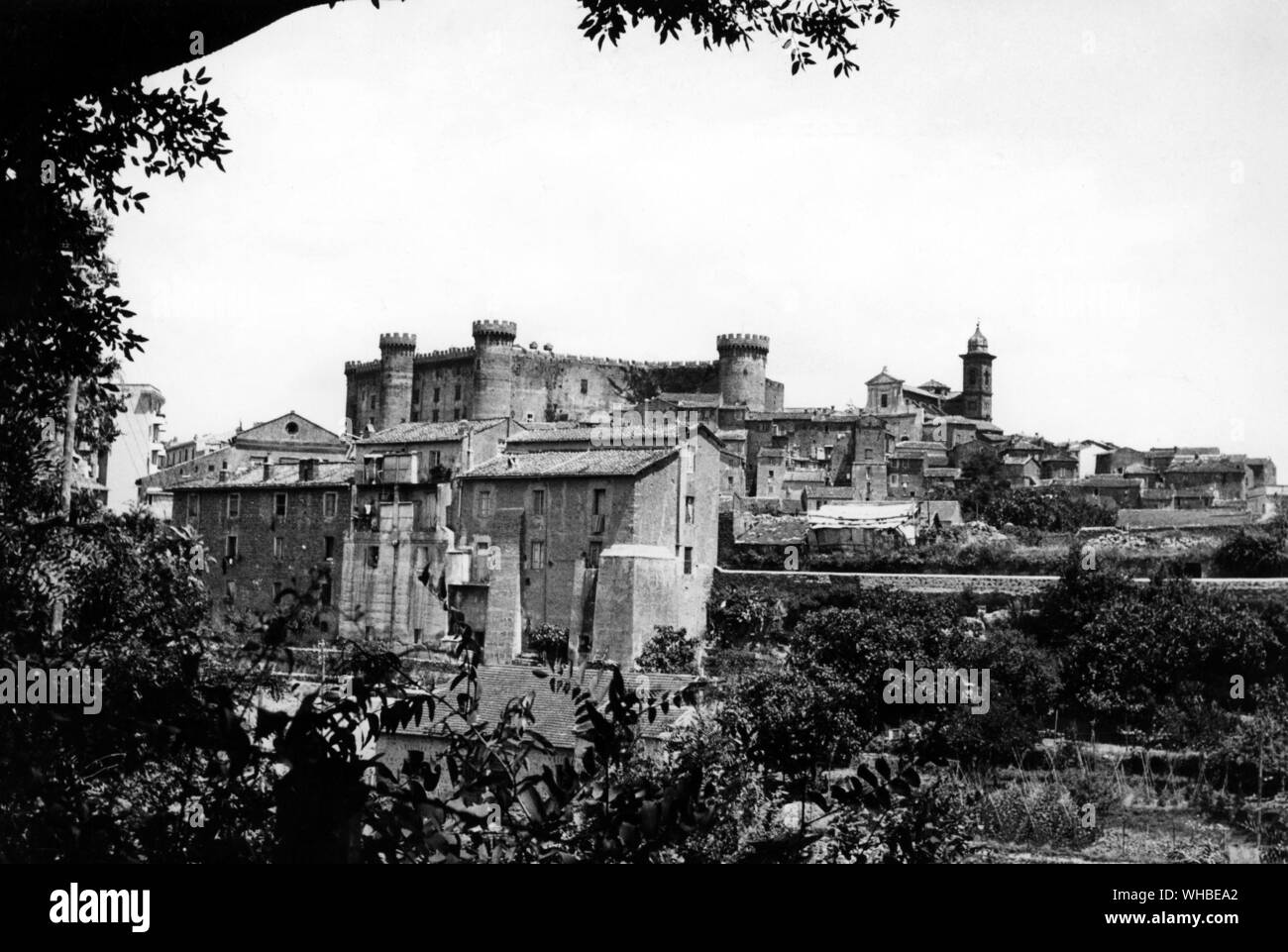 La fortezza di Bracciano , Rocca degli Orsini , Roma , Italia . Napoleone Orsini fortificato il castello in 1480's . si è rivelato il suo punto di forza nel 1503 e solo ceduto al Papa quando Luigi XII di Francia è intervenuto . Foto Stock