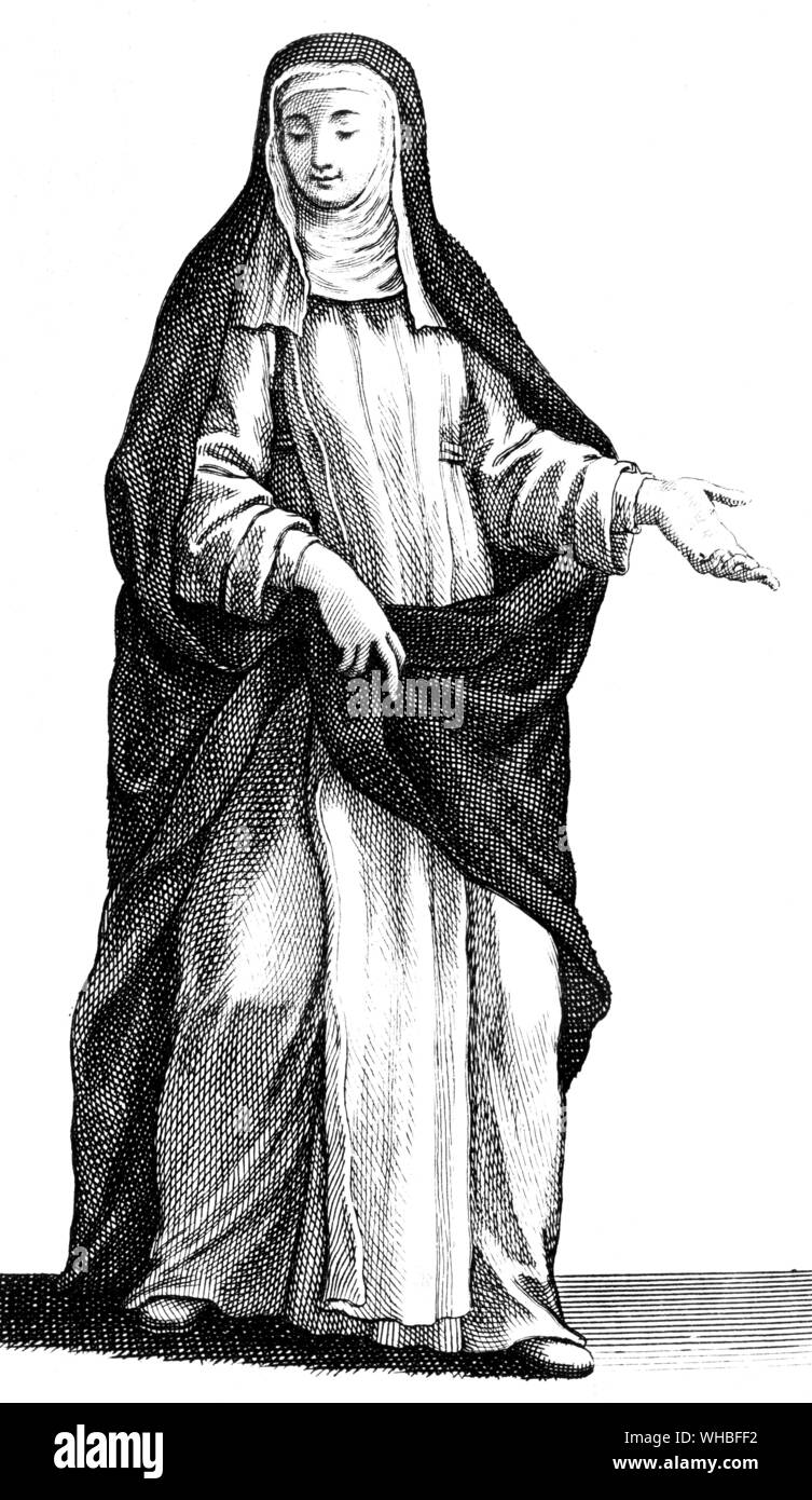 Una suora del Terzo Ordine di San Domenico il fine a cui santa Caterina da Siena apparteneva Foto Stock