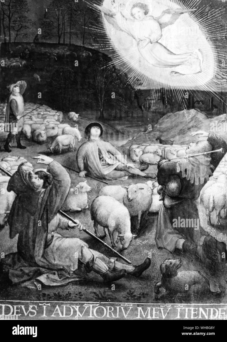 Sforza Libro d Ore: pastori di Betlemme Foto Stock