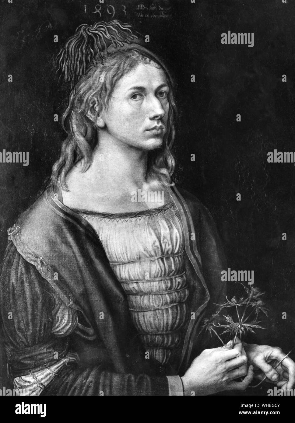 Albrecht Dürer autoritratto 1493 Foto Stock