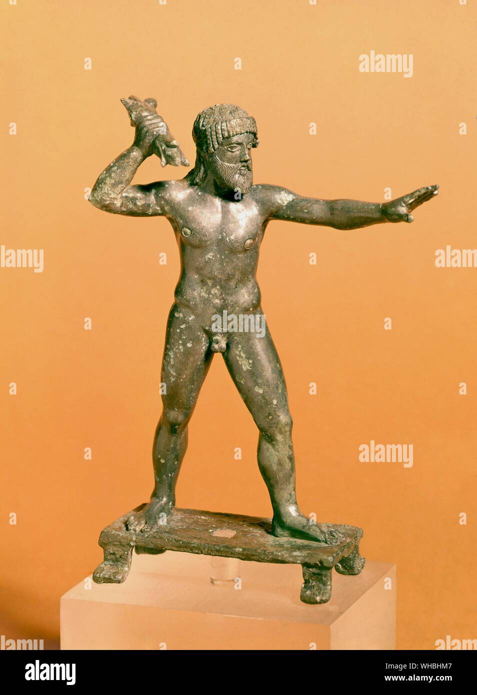 Zeus brandendo un fulmine Foto Stock