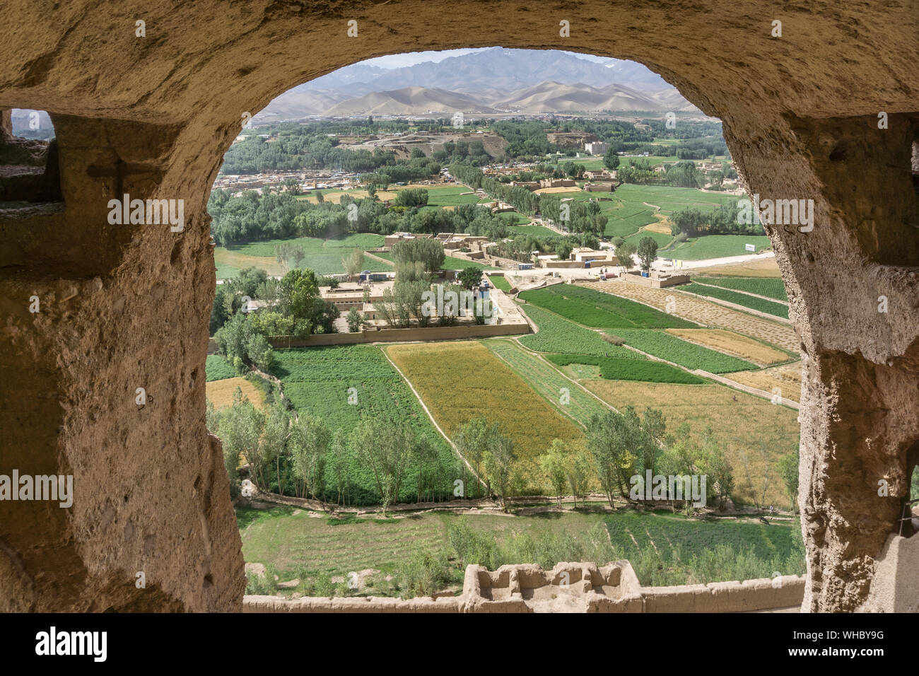 Vista della Valle di Bamiyan, Afghanistan Foto Stock