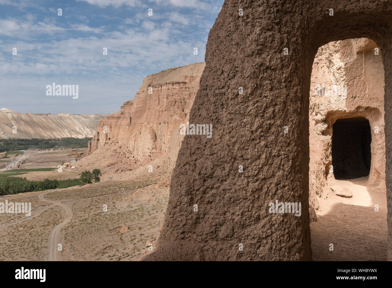 Vista della Valle di Bamiyan, Afghanistan Foto Stock