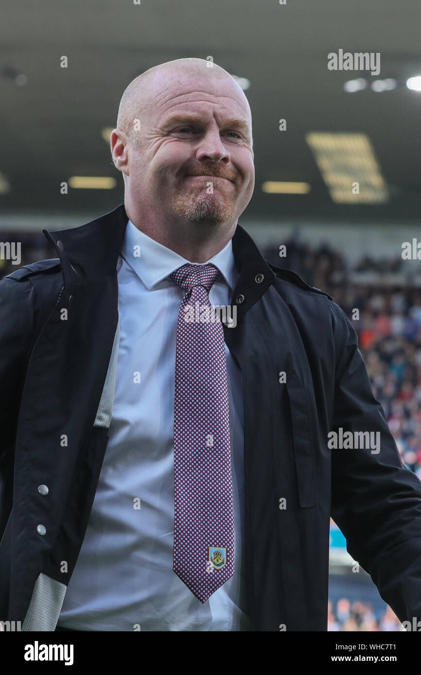 Il 31 agosto 2019, Turf Moor, Burnley, Inghilterra ; Premier League Football, Burnley vs Liverpool : Sean Dyche manager di Burnley Credito: Mark Cosgrove/News immagini English Football League immagini sono soggette a licenza DataCo Foto Stock