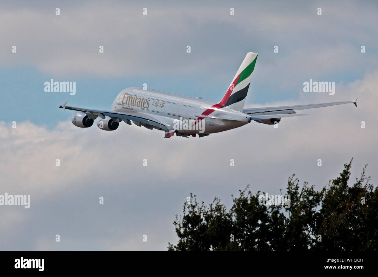 Emirates Airbus A380-800, Gatwick, Regno Unito Foto Stock