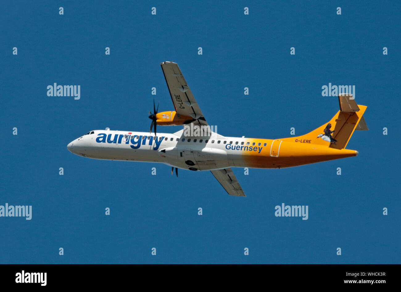 Aurigny Air Services ATR 72, Gatwick, Regno Unito Foto Stock