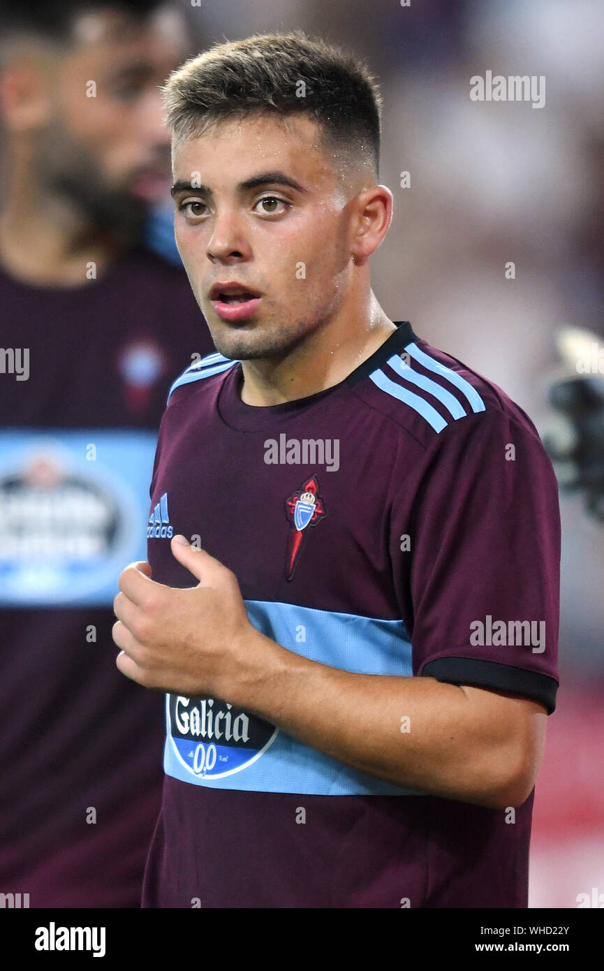 SEVILLA, 30-08-2019. Primera Division campionato spagnolo. LaLiga. Estadio Ramon Sanchez-Pizjuan. Fran Beltrán (CELTA) durante il gioco Sevilla FC - RC Celta. Foto Stock