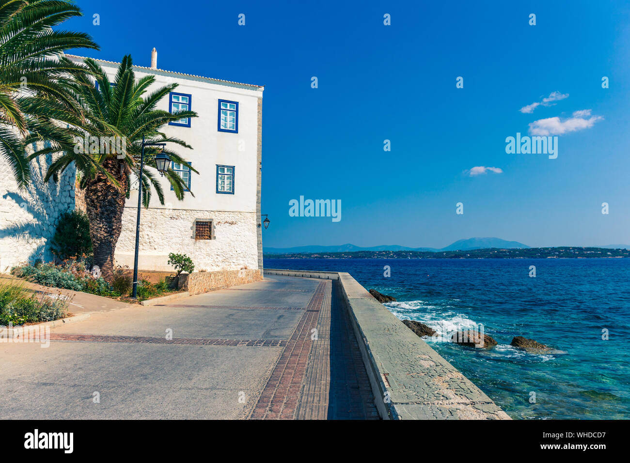 Famoso terrapieno di Spetses island Foto Stock