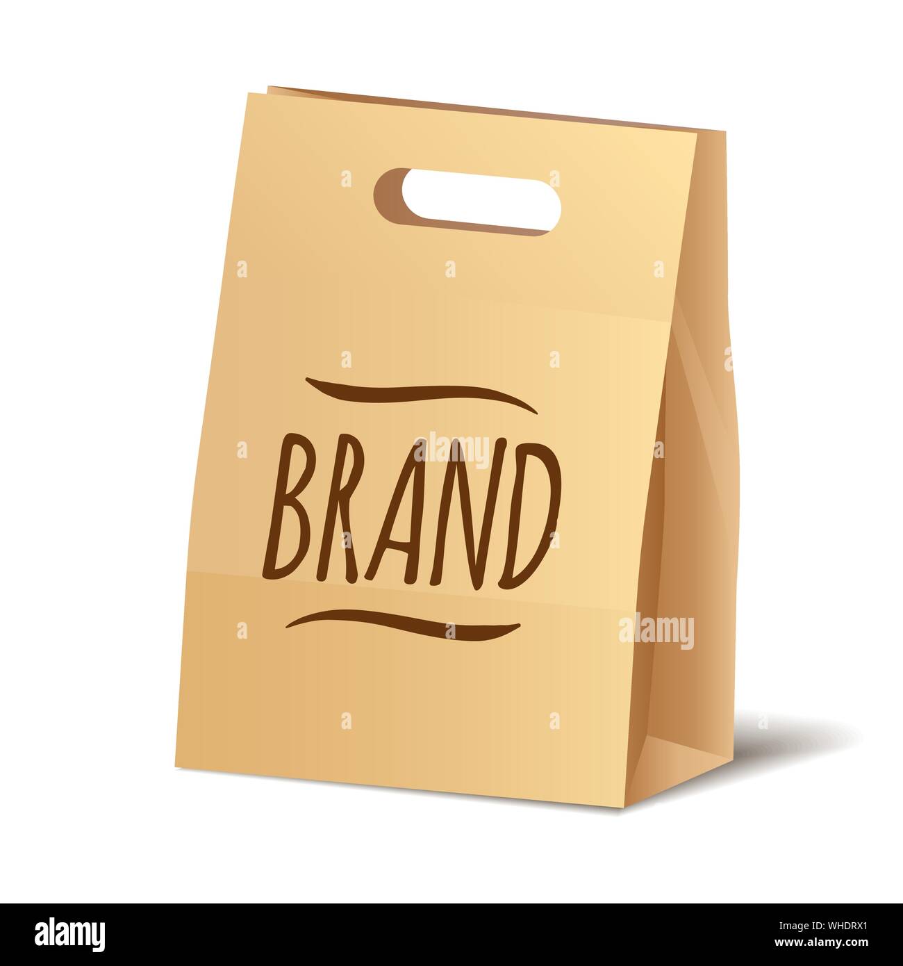 Gli imballaggi di carta shopper eco sacchetto per alimenti, cosmetici o altro acquisto icona vettore Illustrazione Vettoriale