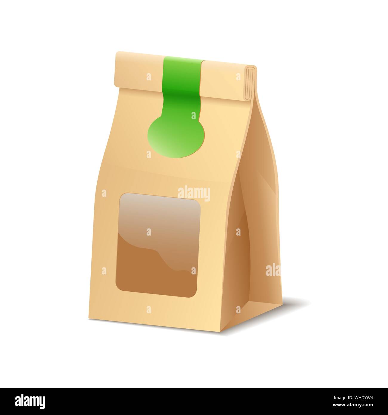 Gli imballaggi di carta shopper eco sacchetto per alimenti, cosmetici o altro acquisto icona vettore Illustrazione Vettoriale