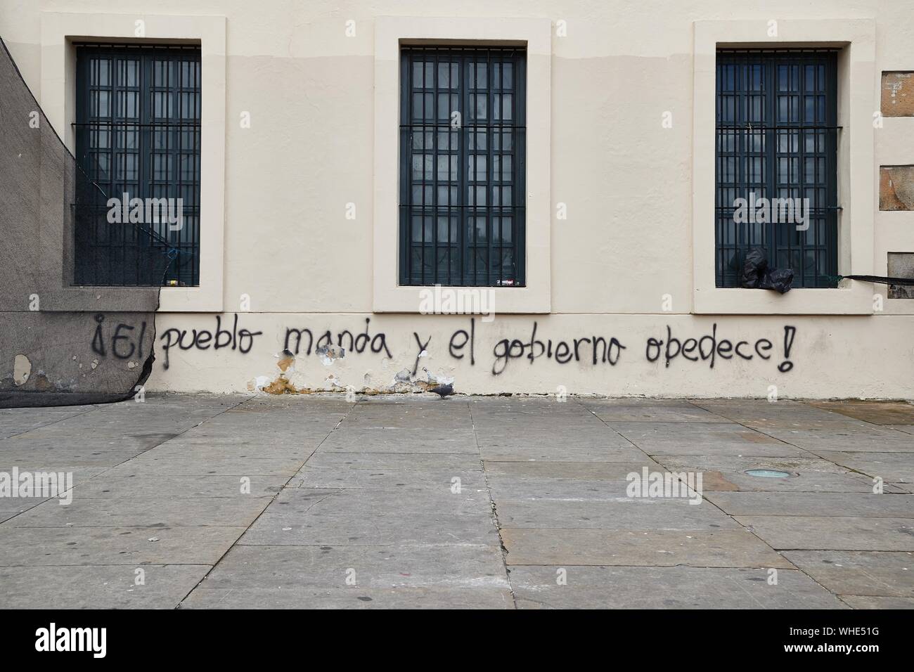 Graffiti politici in Colombia Foto Stock