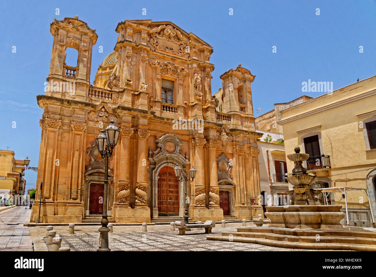 Chiesa di San Sebastiano, conosciuta anche come Chiesa di Purgatorio, Marsala, Provincia di Trapani, Sicilia, Italia. Foto Stock