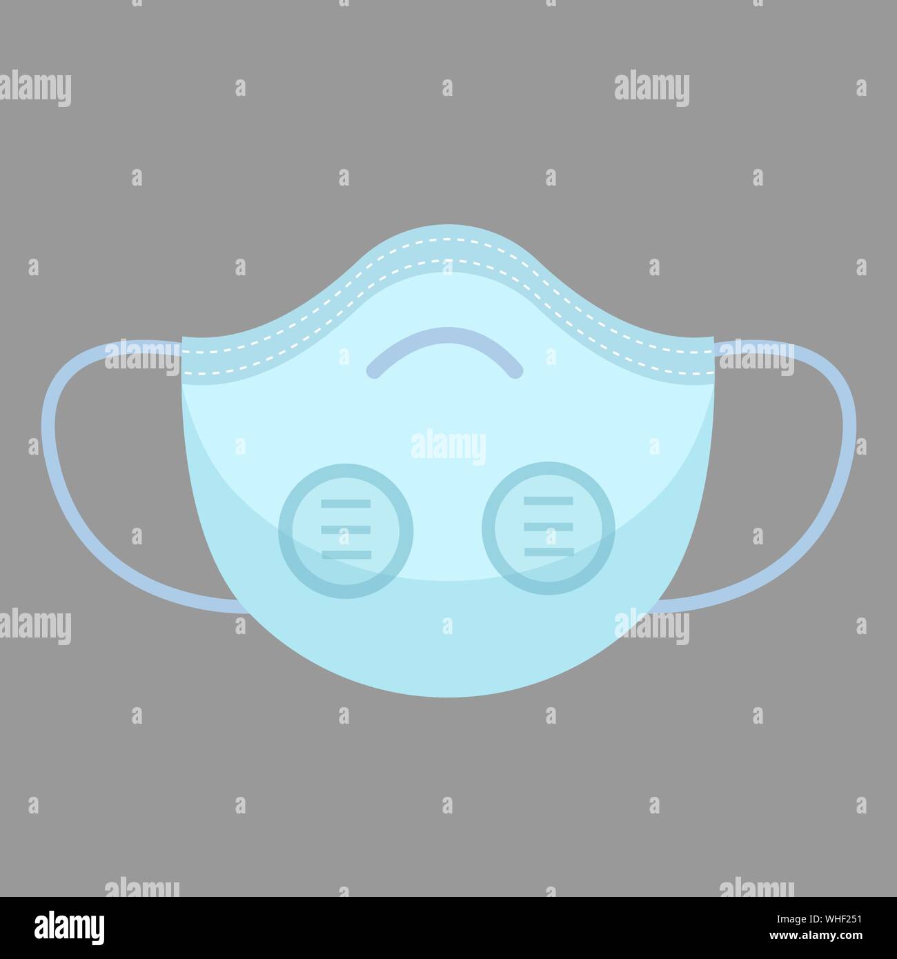 Colorato inquinamento atmosferico maschera facciale, un uomo o una donna medico vettore maschera Illustrazione Vettoriale