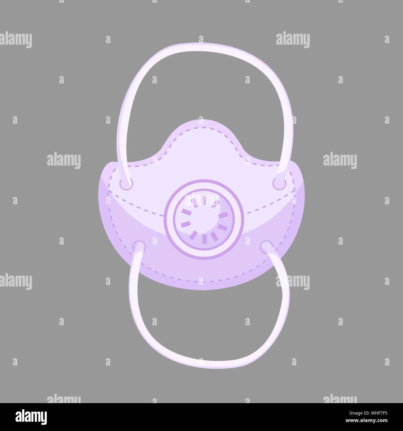 Colorato inquinamento atmosferico N95 maschera facciale, un uomo o una donna medico vettore maschera Illustrazione Vettoriale