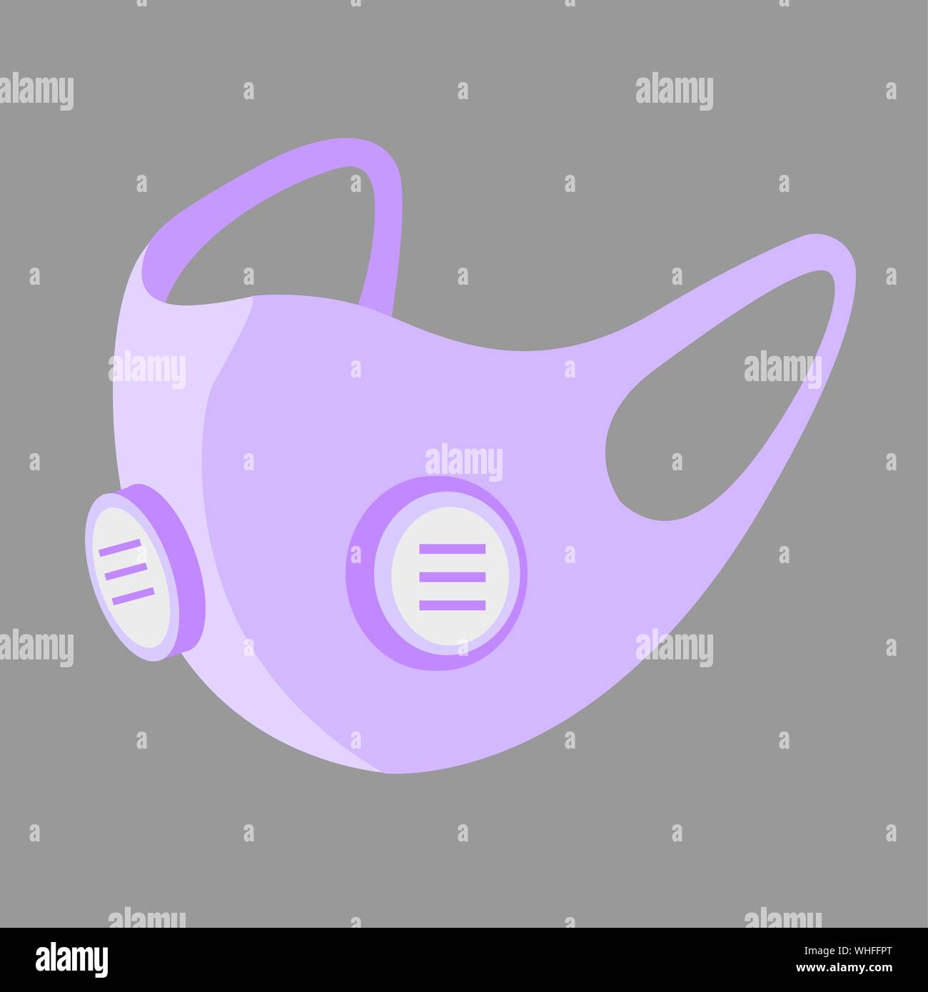 Colorato inquinamento atmosferico maschera facciale, un uomo o una donna medico vettore maschera Illustrazione Vettoriale