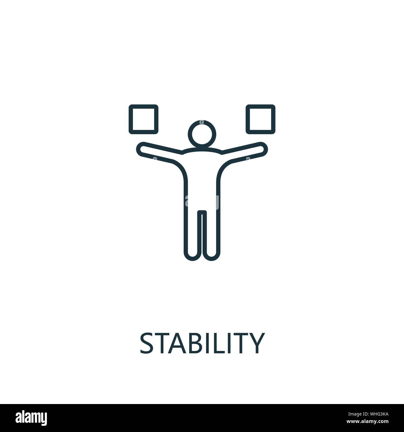 Profilo di stabilità e la relativa icona. Linea sottile elemento concetto dalla produttività raccolta di icone. Creative icona di stabilità per le applicazioni mobili e di utilizzo del web Illustrazione Vettoriale