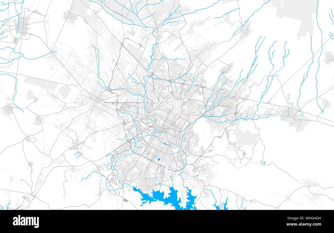 Ricco di vettore dettagliata mappa area di Puebla, Puebla, Messico. Mappa modello per arredamento di casa. Illustrazione Vettoriale