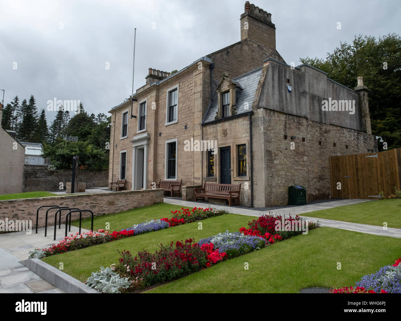 Vista esterna del Jim Clark Museum a Duns, Berwickshire, Scozia Foto Stock