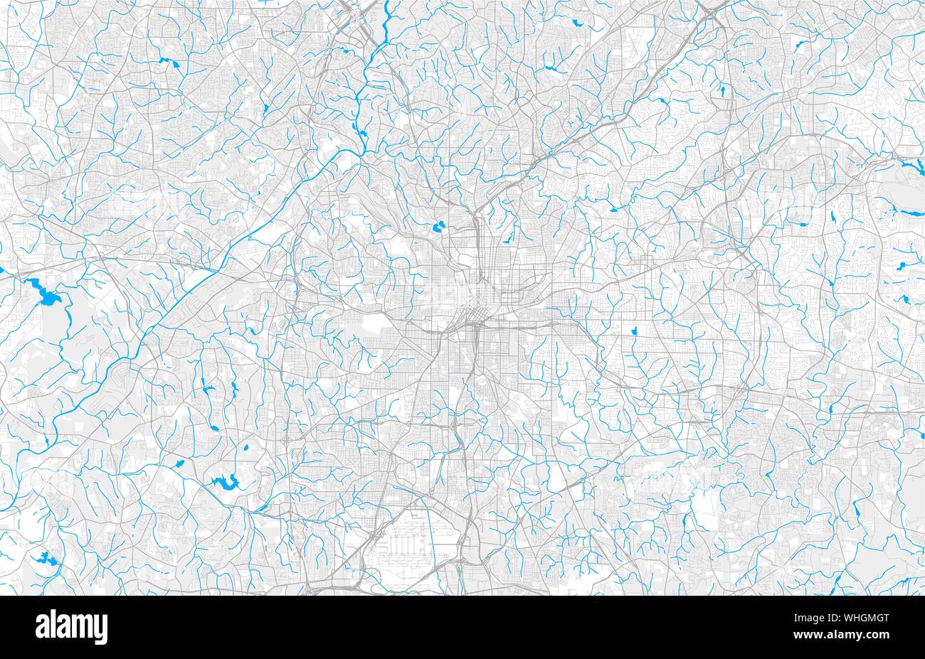 Ricco di vettore dettagliata mappa della zona di Atlanta, Georgia, Stati Uniti. Mappa modello per arredamento di casa. Illustrazione Vettoriale