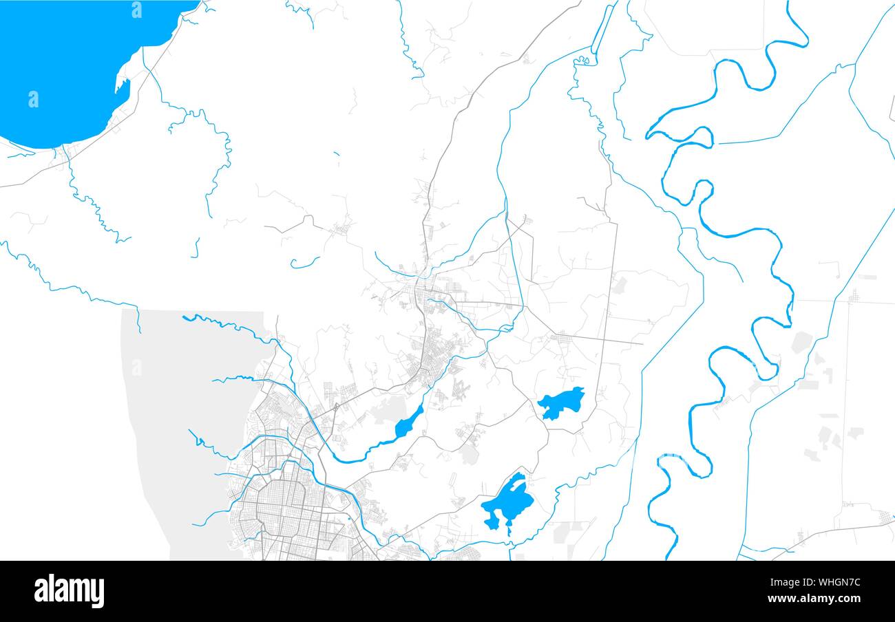 Ricco di vettore dettagliata mappa area di Choloma, Cortés, Honduras. Mappa modello per arredamento di casa. Illustrazione Vettoriale