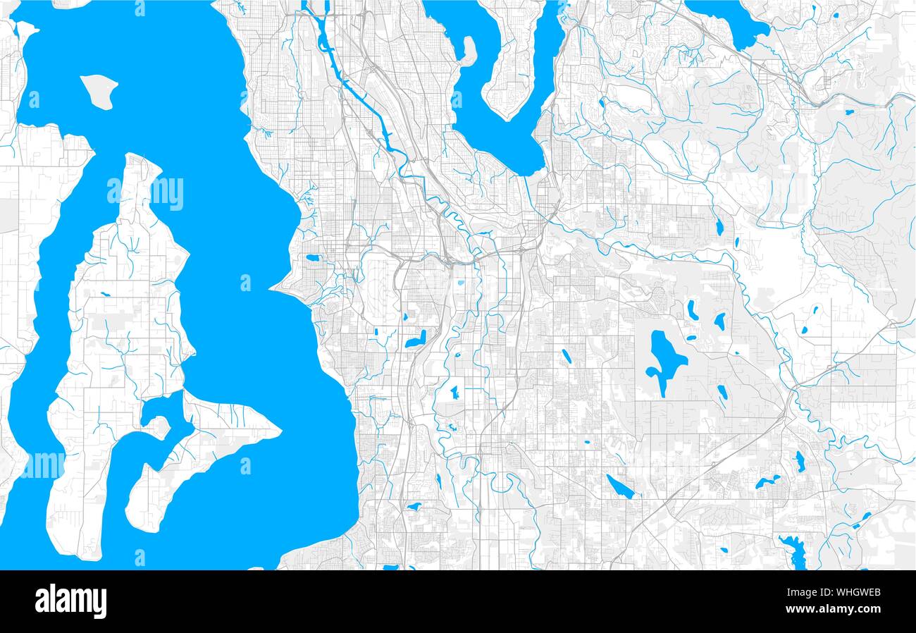 Ricco di vettore dettagliata mappa area di Raleigh, North Carolina, U.S.A.. Mappa modello per arredamento di casa. Illustrazione Vettoriale