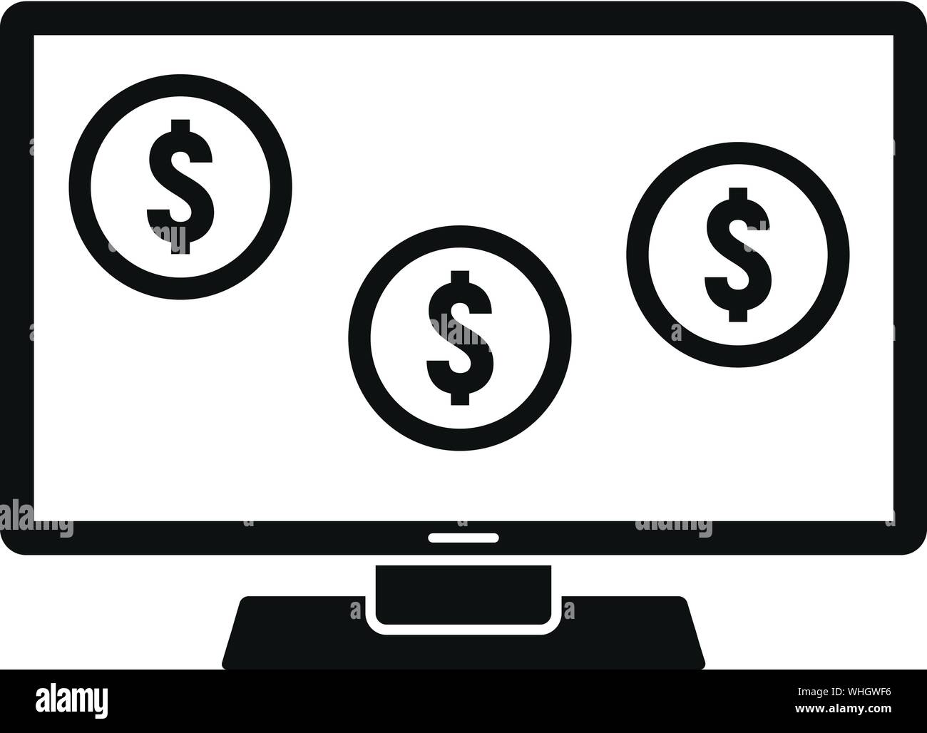 Web monete in oro icona. Semplice illustrazione di web monete d'oro icona del vettore per il web design isolato su sfondo bianco Illustrazione Vettoriale
