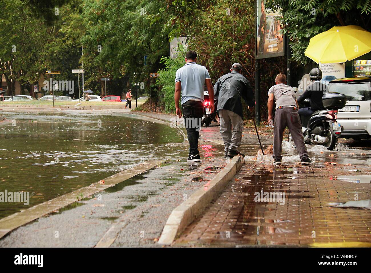 La città di Roma dopo una forte tempesta estiva- Claudio Sisto fotoreporter Foto Stock