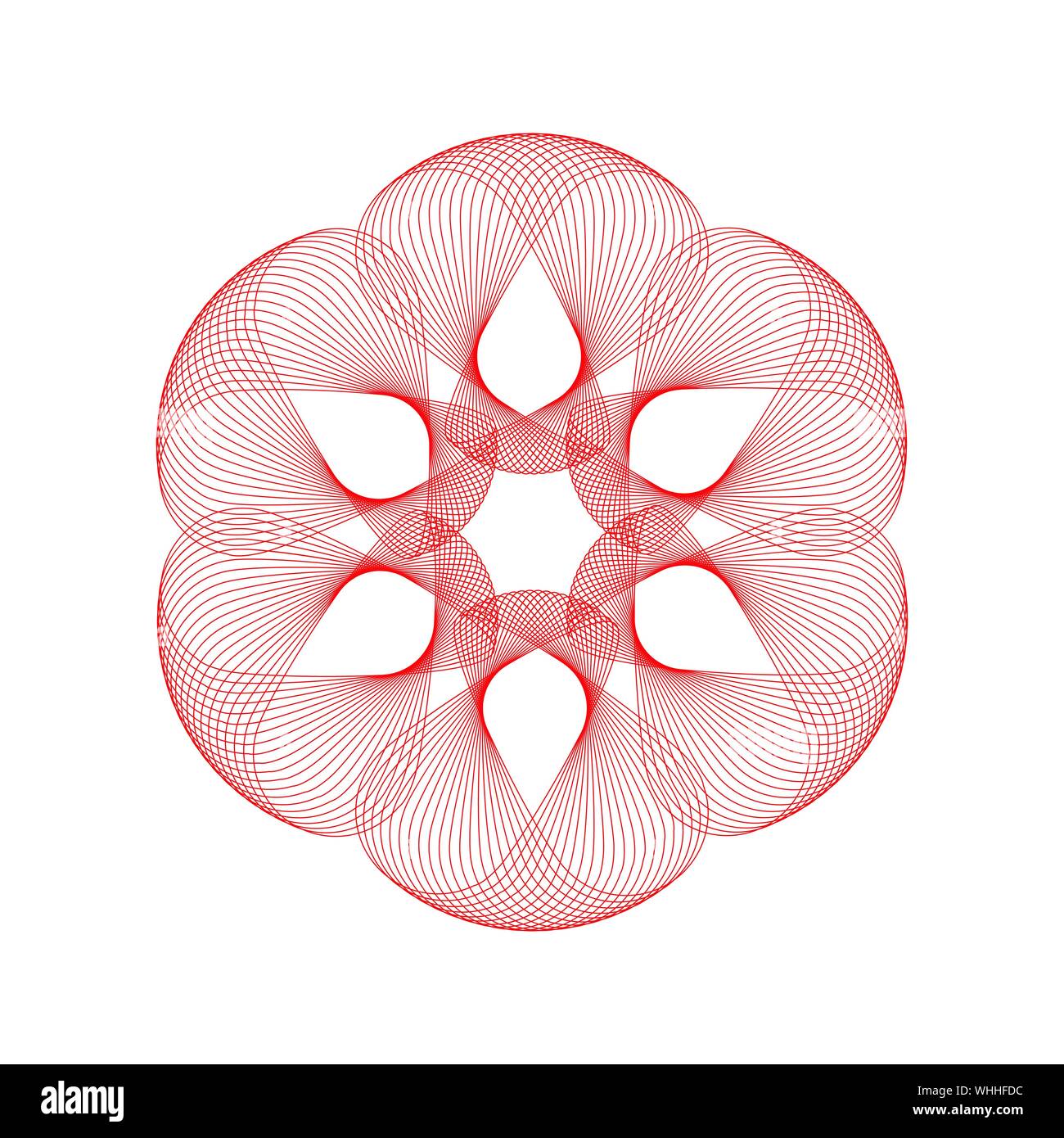 Abstract fiore geometrica frattale simbolo vettore Logo grafico del modello di progettazione Illustrazione Vettoriale