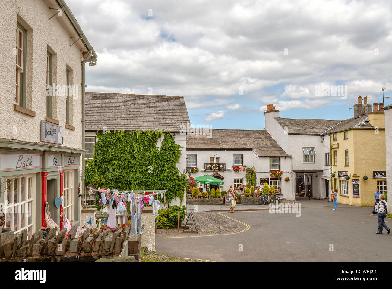 Hawkshead è un villaggio nel Distretto dei Laghi, Cumbria, Inghilterra. Foto Stock