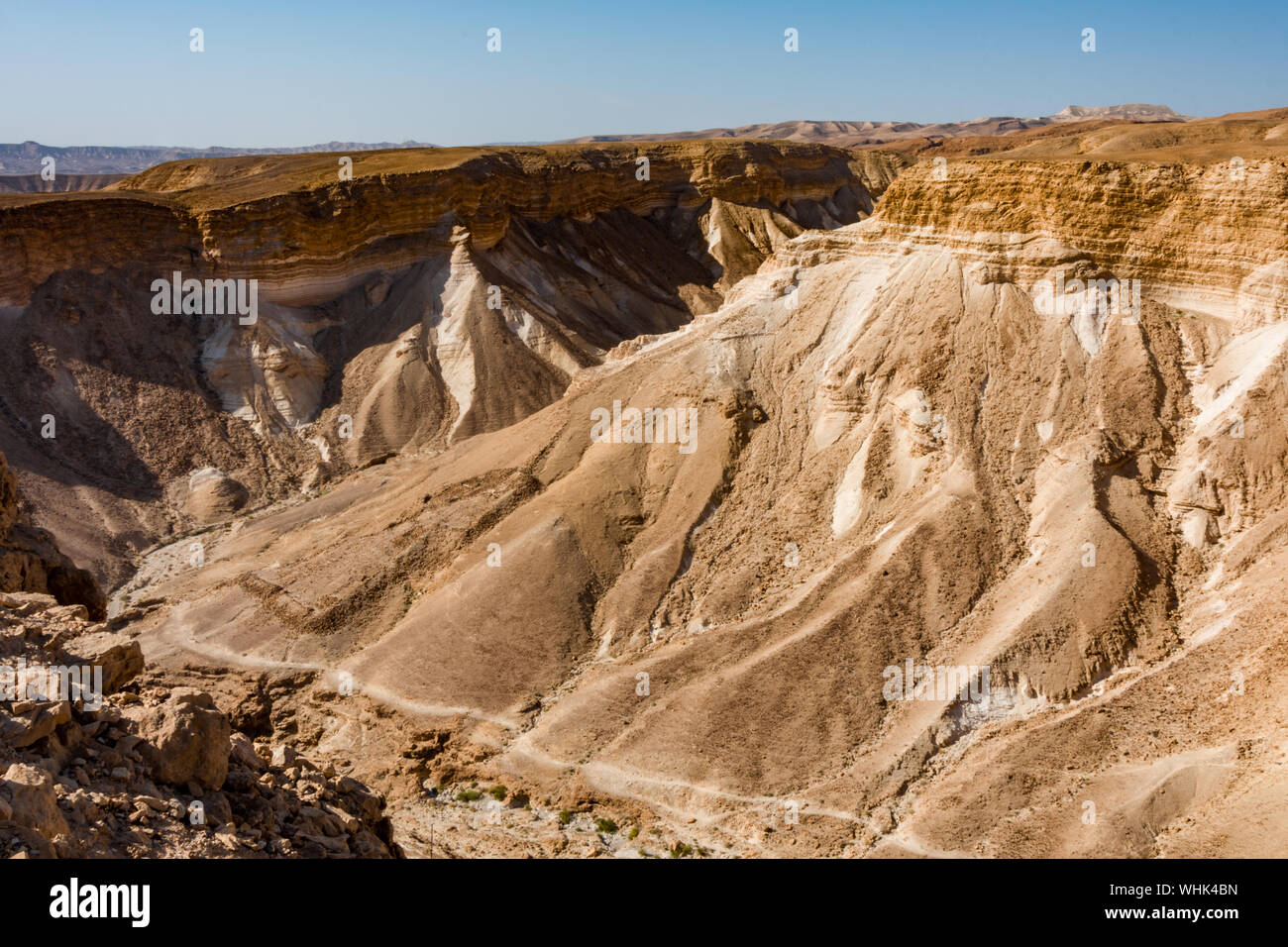 Terreni estremi vicino al Mar Morto in Israele Foto Stock