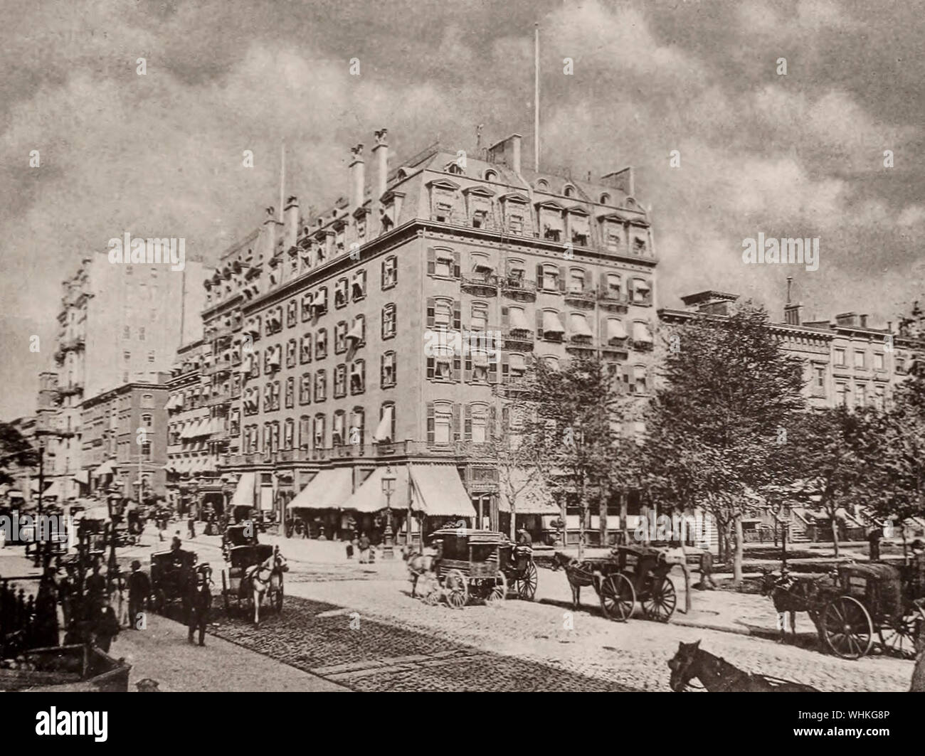 Hotel Brunswick, Madison Square e Fifth Avenue, New York City, circa 1891 Foto Stock