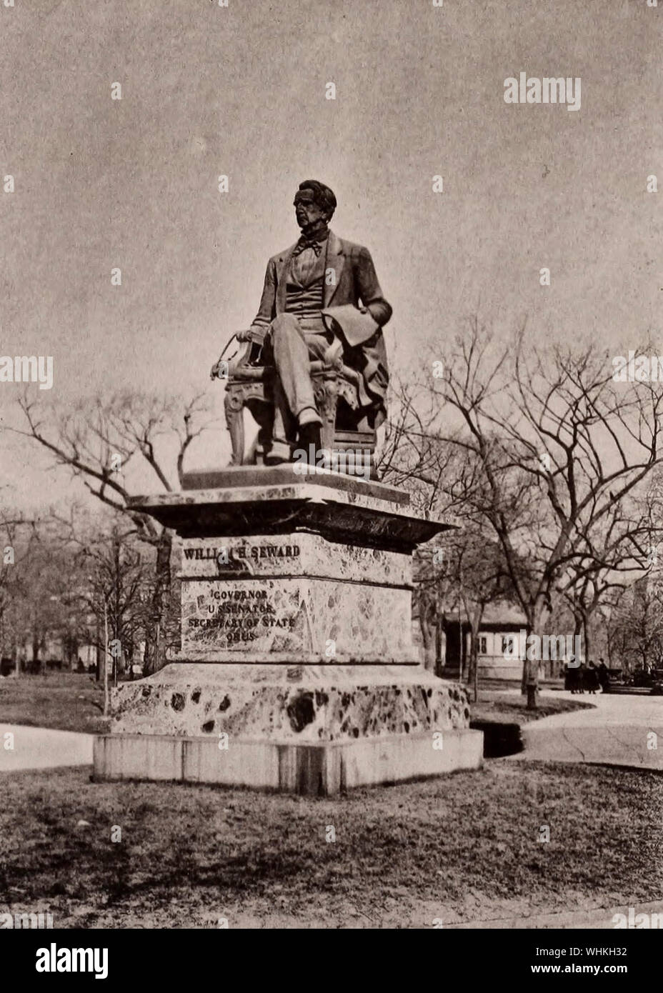William Seward statua, Madison Square di New York City, circa 1891 Foto Stock