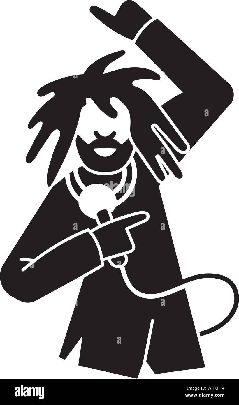Cantante rapper icona, stile semplice Illustrazione Vettoriale