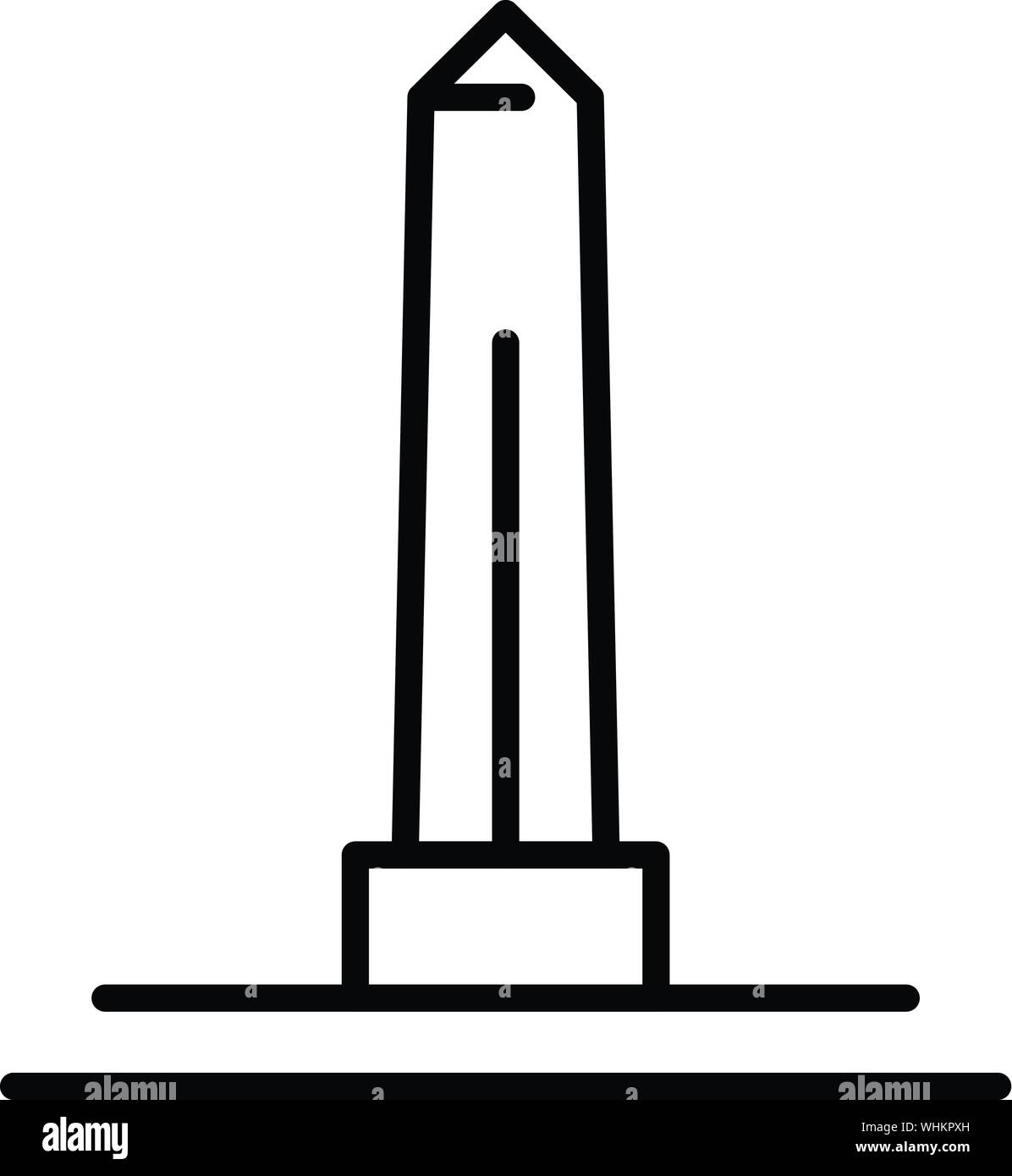 Obelisco Egiziano icona, stile contorno Illustrazione Vettoriale