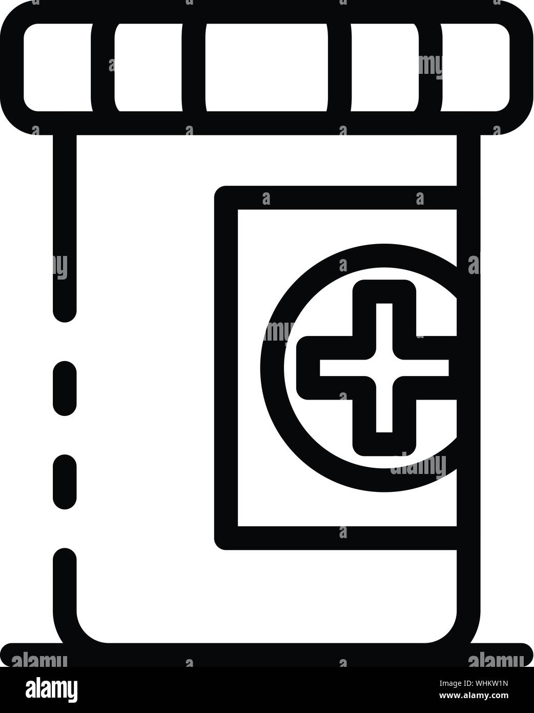 Scatola di pillole icona, stile contorno Illustrazione Vettoriale