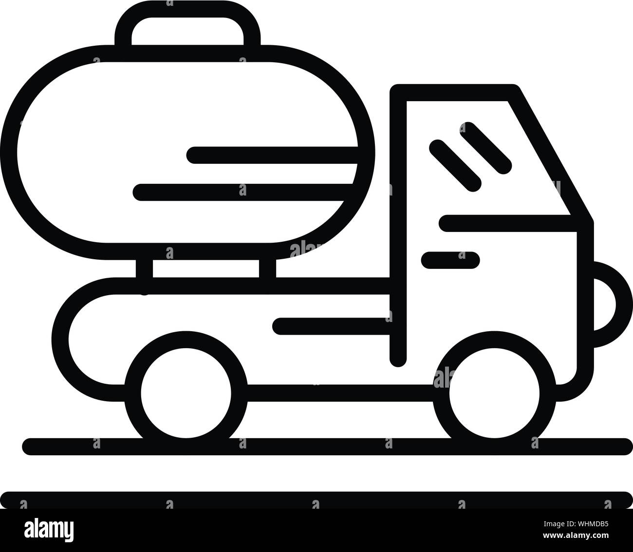 Carrello con un icona di canna, stile contorno Illustrazione Vettoriale