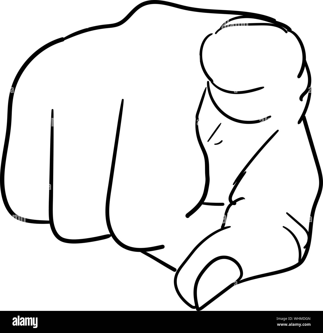 Punti a mano per voi. Delineare doodle illustrazione vettoriale Illustrazione Vettoriale