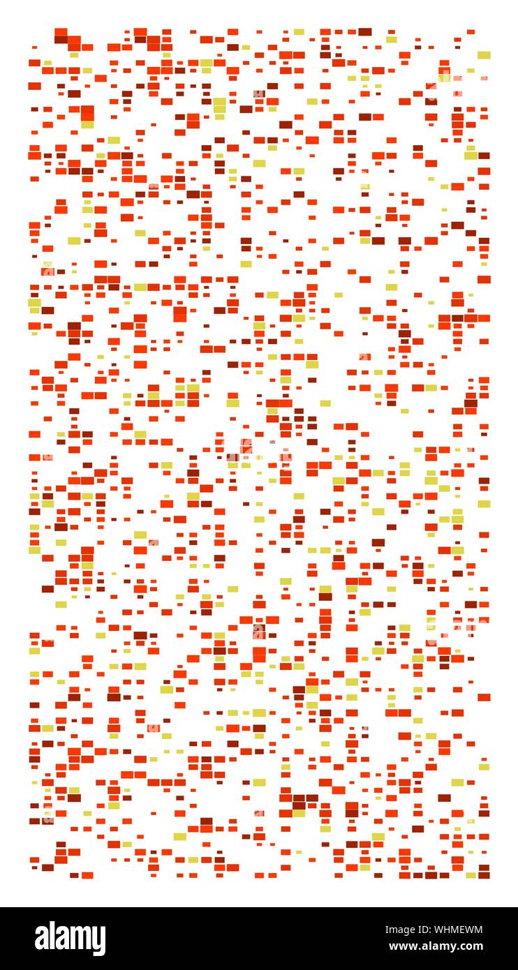 Piazze casuale mosaico. Disturbato, frammentazione design dei mezzitoni. La distribuzione casuale di forma quadrata. Matrice irregolare, griglia mesh. Matrice di ran Illustrazione Vettoriale