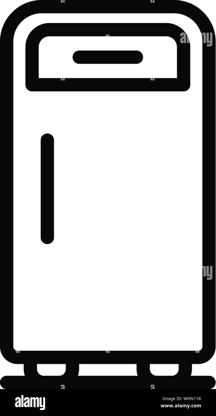 Retrò frigo icona, stile contorno Illustrazione Vettoriale