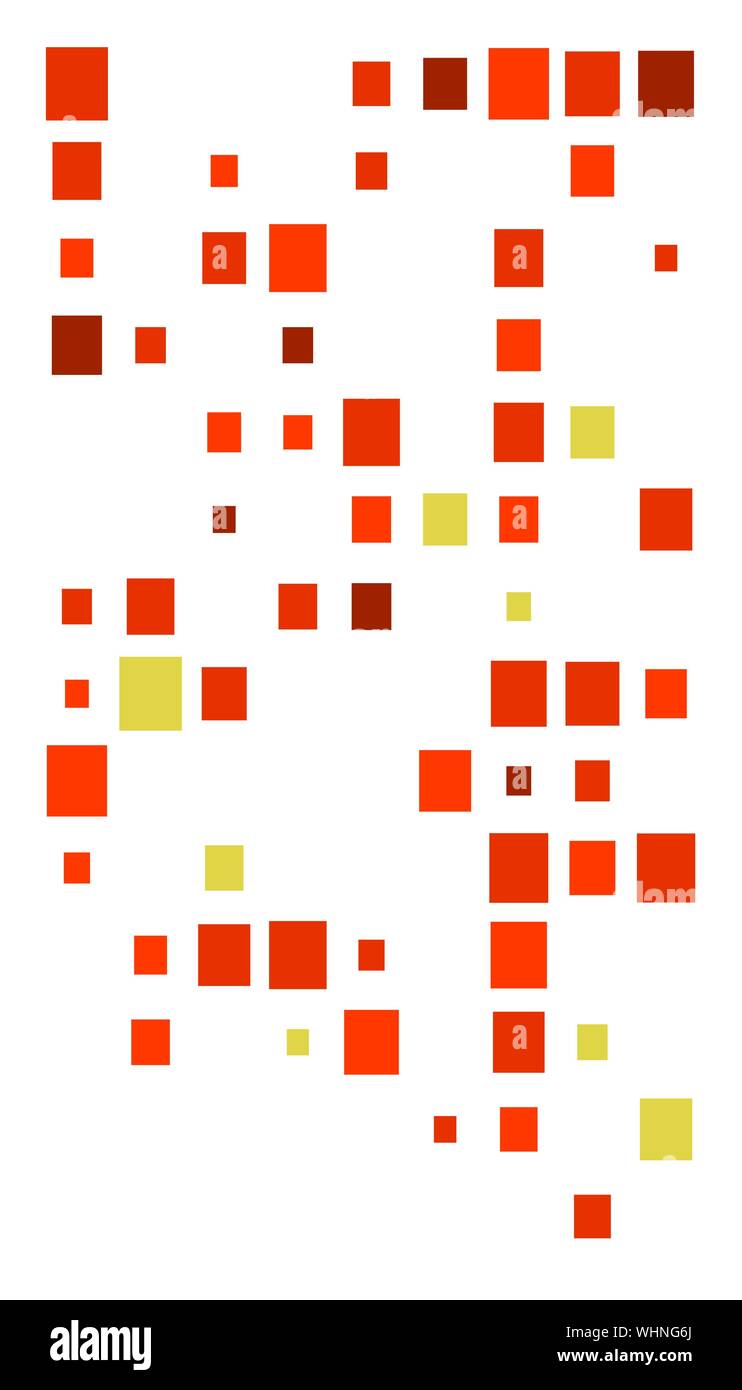 Piazze casuale mosaico. Disturbato, frammentazione design dei mezzitoni. La distribuzione casuale di forma quadrata. Matrice irregolare, griglia mesh. Matrice di ran Illustrazione Vettoriale